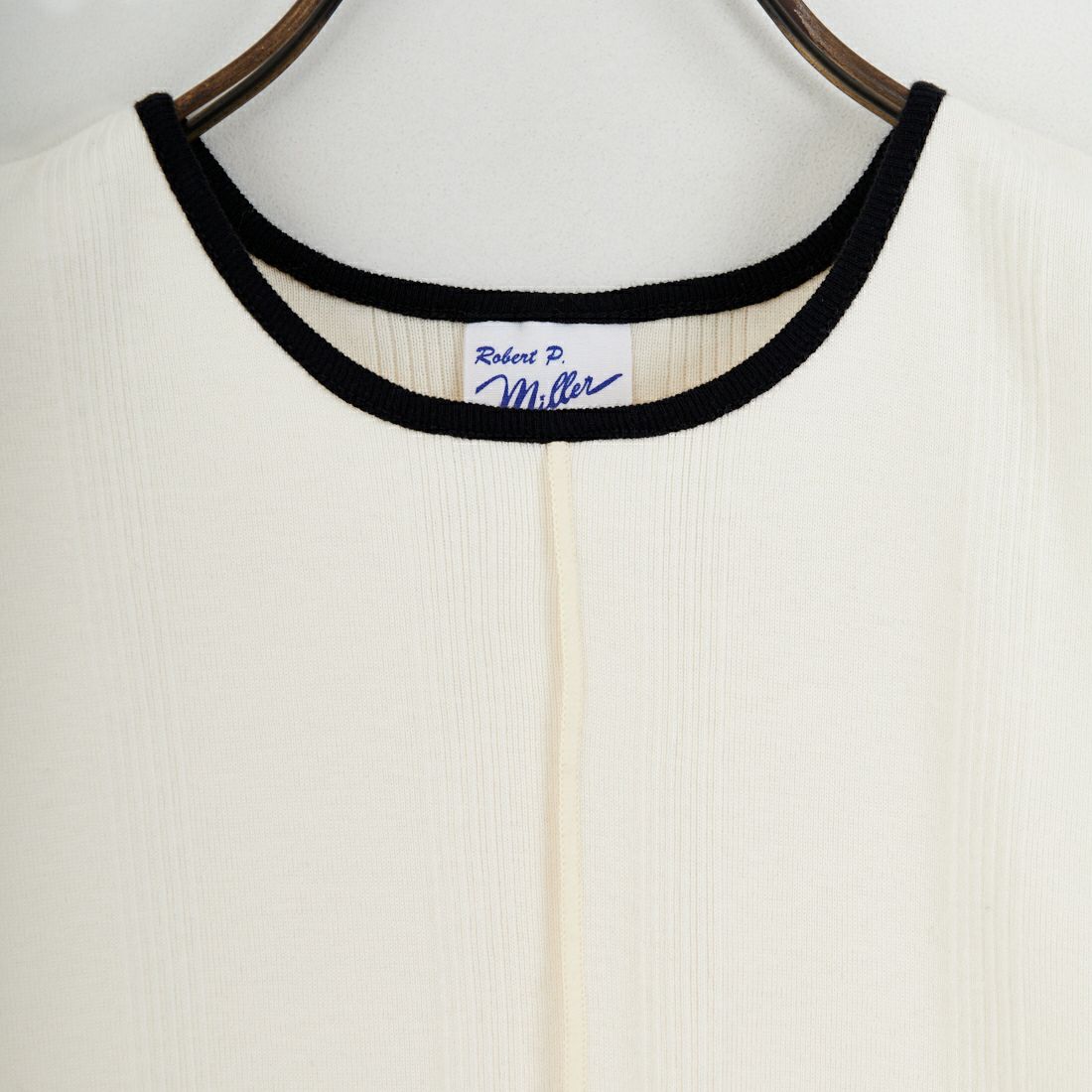 Robert P.Miller [ロバートピーミラー] 別注 配色 センタースリット パネルリブタンクトップ [RM261-2261IN-JF] IVO/BLK