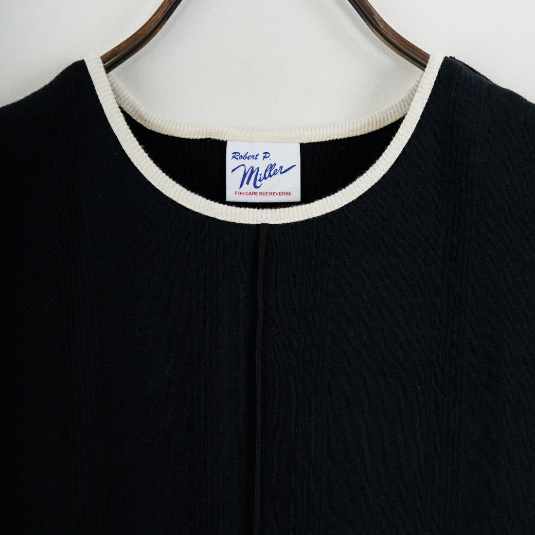 Robert P.Miller [ロバートピーミラー] 別注 配色 センタースリット パネルリブタンクトップ [RM261-2261IN-JF] BLK/IVO