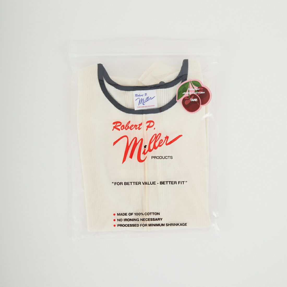 Robert P.Miller [ロバートピーミラー] 別注 配色 センタースリット パネルリブタンクトップ [RM261-2261IN-JF] IVO/BLK