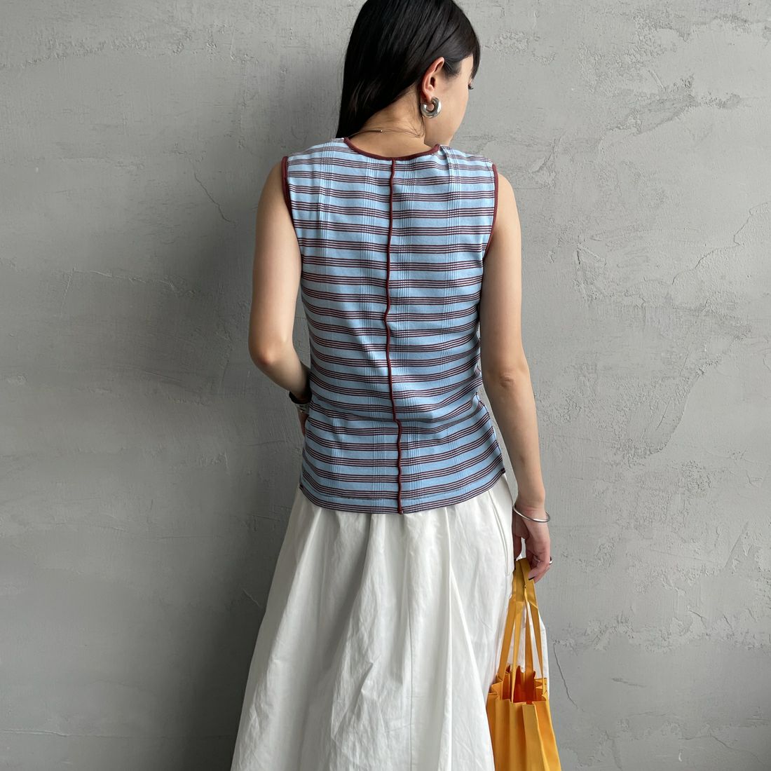 Robert P.Miller [ロバートピーミラー] 別注 配色 センタースリット パネルリブタンクトップ [RM261-2261IN-JF] BLUEBERRY