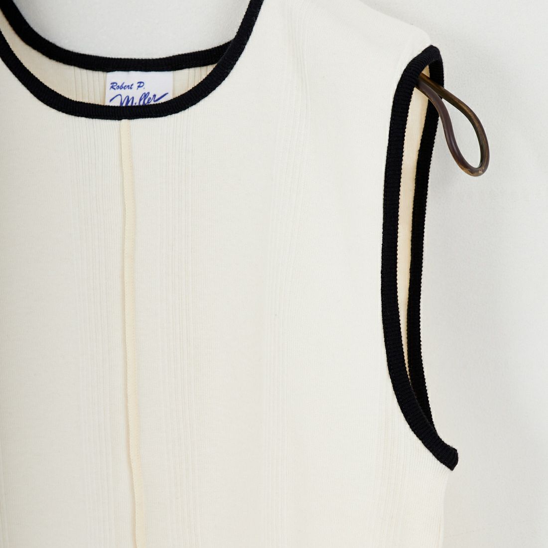 Robert P.Miller [ロバートピーミラー] 別注 配色 センタースリット パネルリブタンクトップ [RM261-2261IN-JF] IVO/BLK