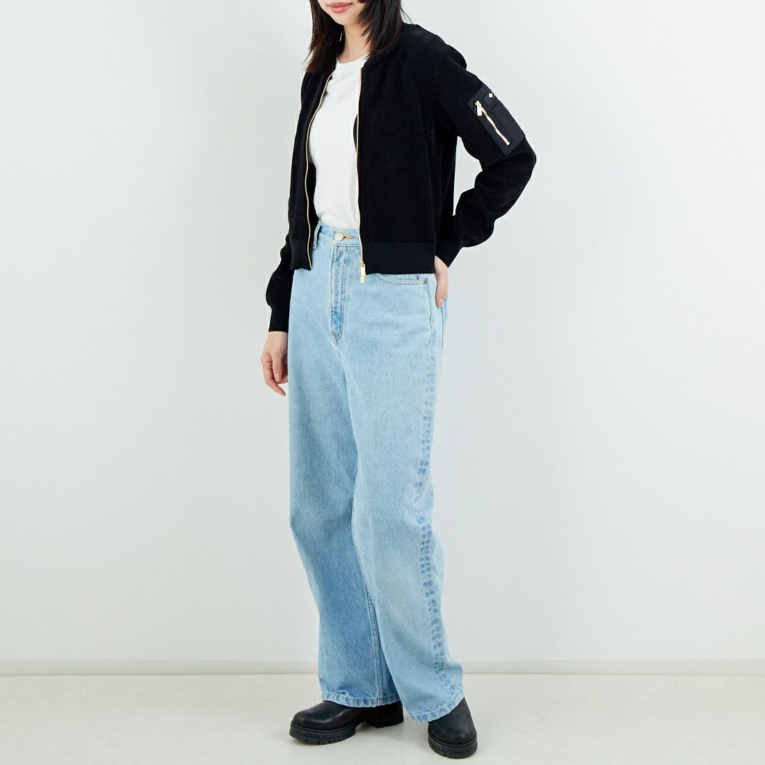 TATRAS [タトラス] SKALA/スカーラ ニットブルゾン [LCKZ0346053588] BLACK &&モデル身長：162cm 着用サイズ：2&&