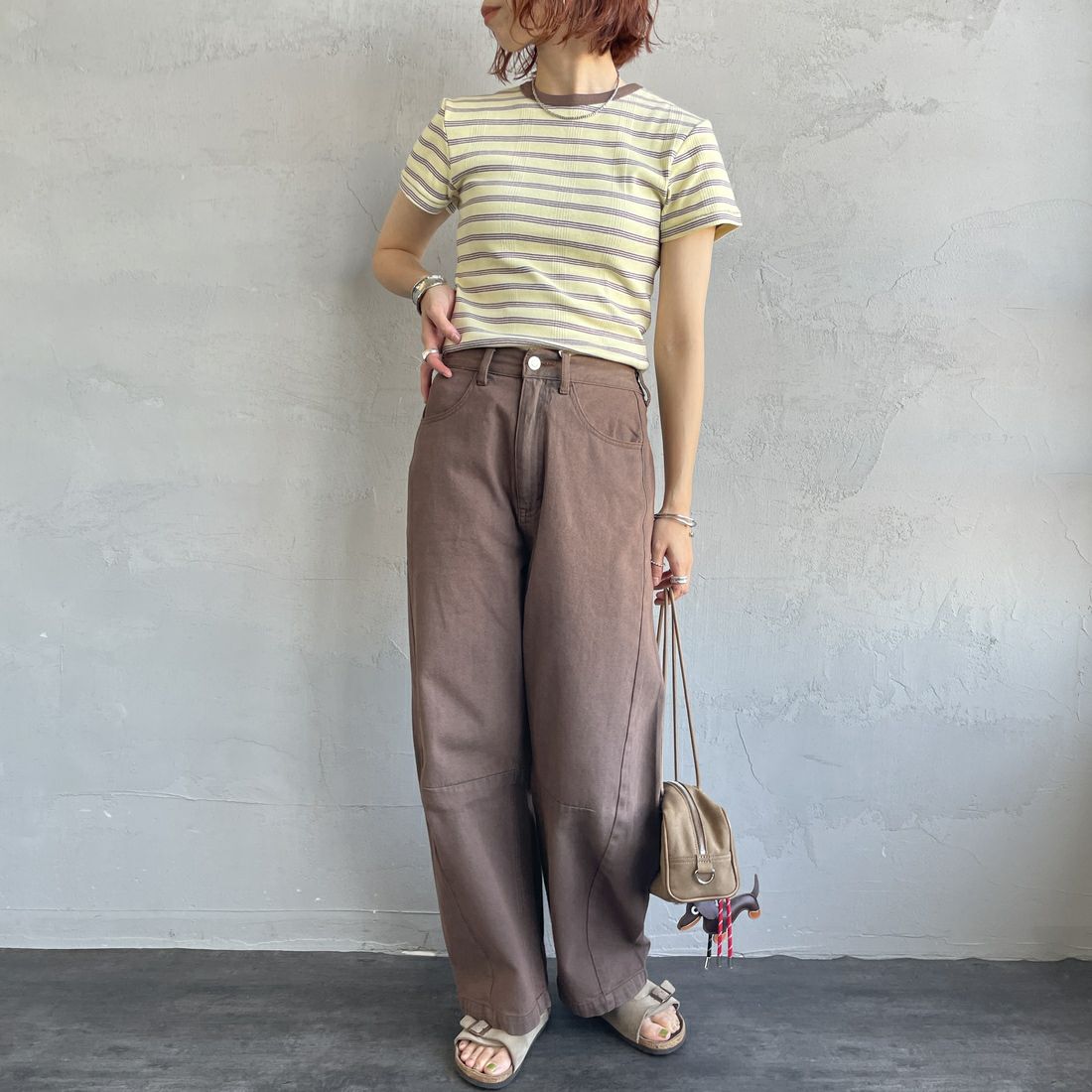 Robert P.Miller [ロバートピーミラー] 別注 配色 パネルリブショートスリーブTシャツ [RM261-2152IN-JF] BANANA