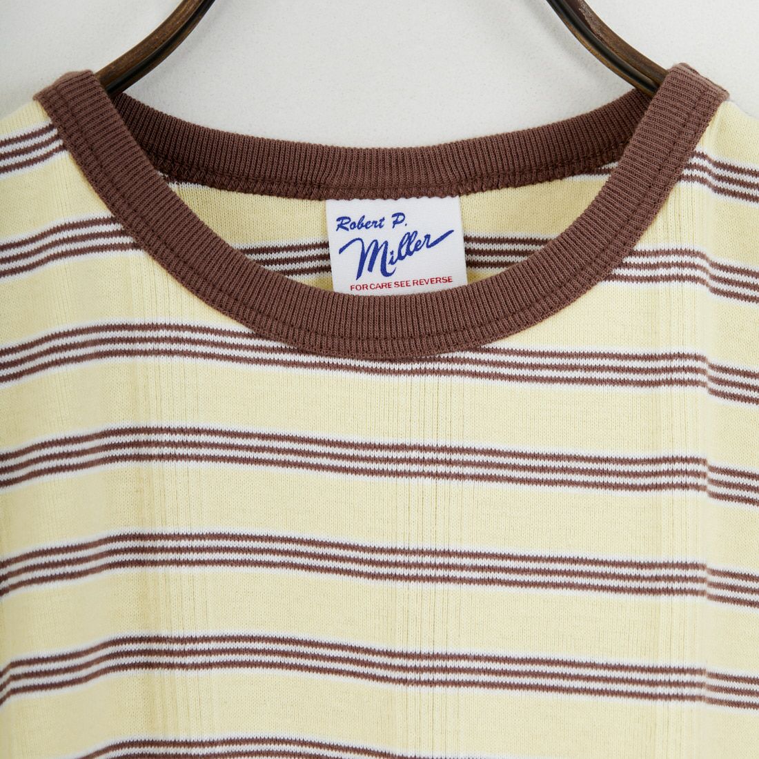 Robert P.Miller [ロバートピーミラー] 別注 配色 パネルリブショートスリーブTシャツ [RM261-2152IN-JF] BANANA