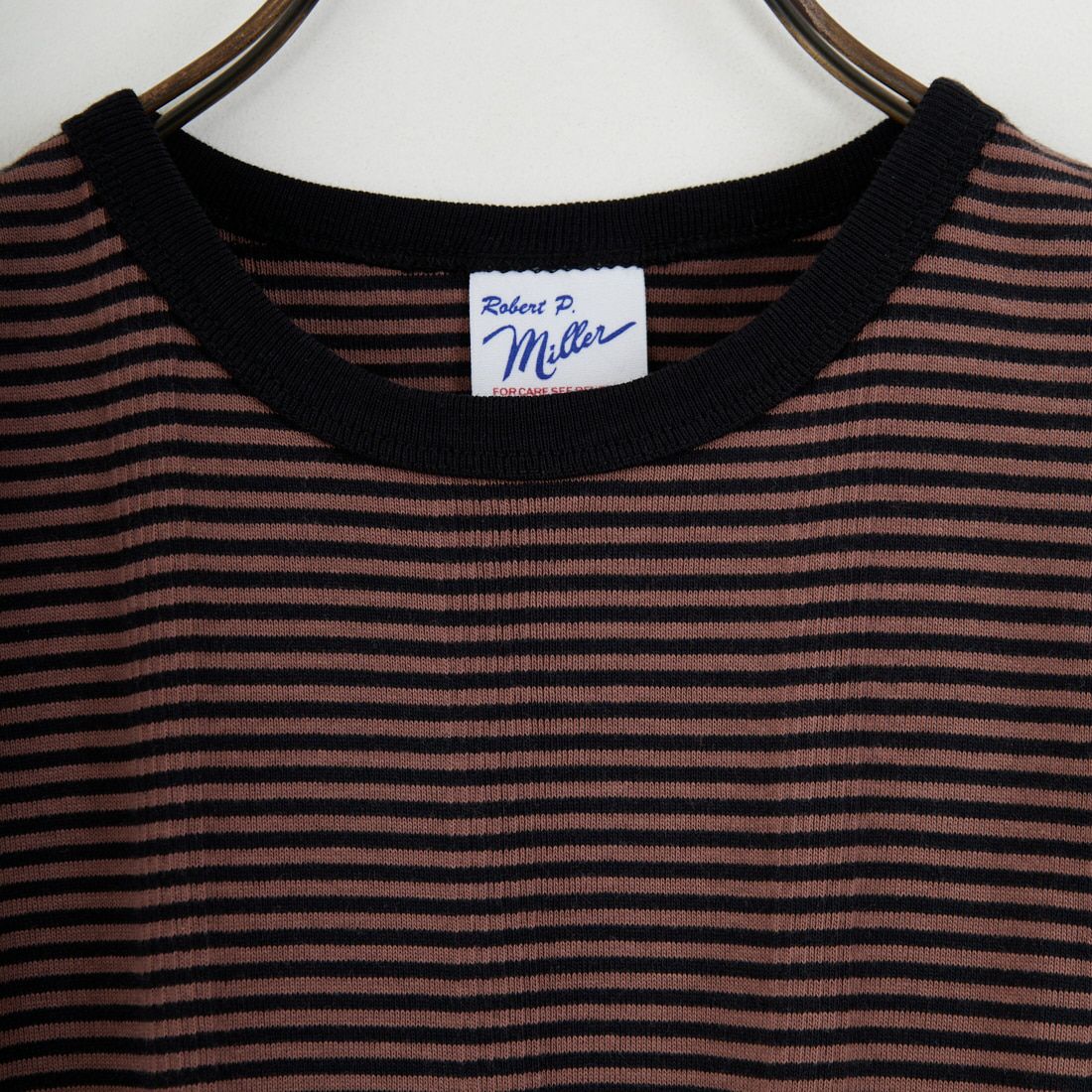 Robert P.Miller [ロバートピーミラー] 別注 配色 パネルリブショートスリーブTシャツ [RM261-2152IN-JF] BROWN