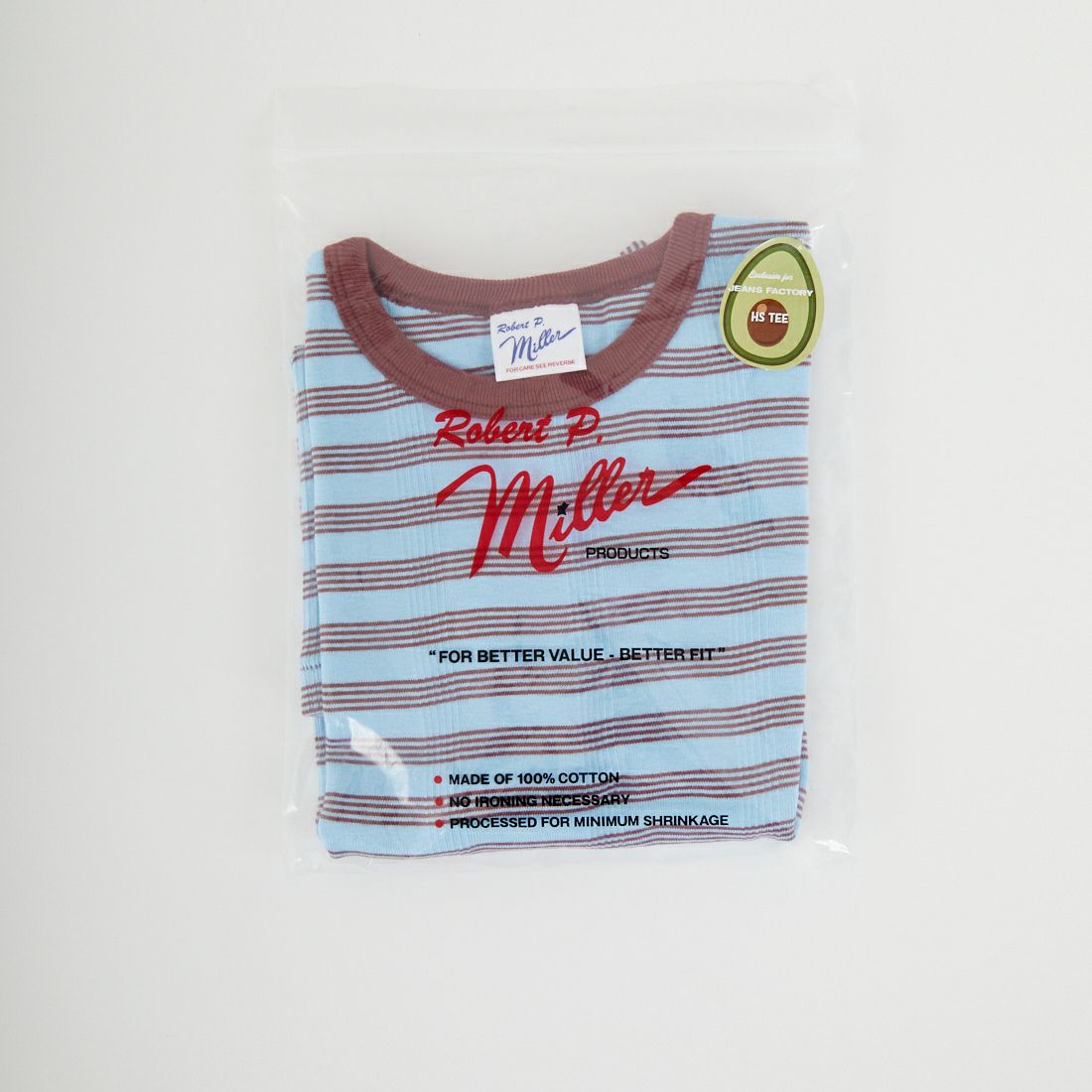 Robert P.Miller [ロバートピーミラー] 別注 配色 パネルリブショートスリーブTシャツ [RM261-2152IN-JF] BLUEBERRY