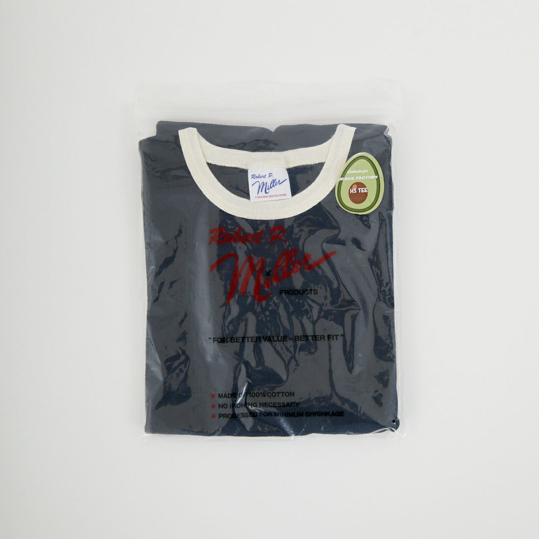 Robert P.Miller [ロバートピーミラー] 別注 配色 パネルリブショートスリーブTシャツ [RM261-2152IN-JF] BLK/IVO