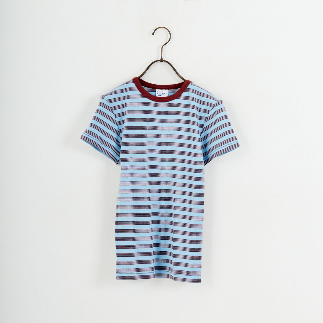 Robert P.Miller [ロバートピーミラー] 別注 配色 パネルリブショートスリーブTシャツ [RM261-2152IN-JF] BLUEBERRY