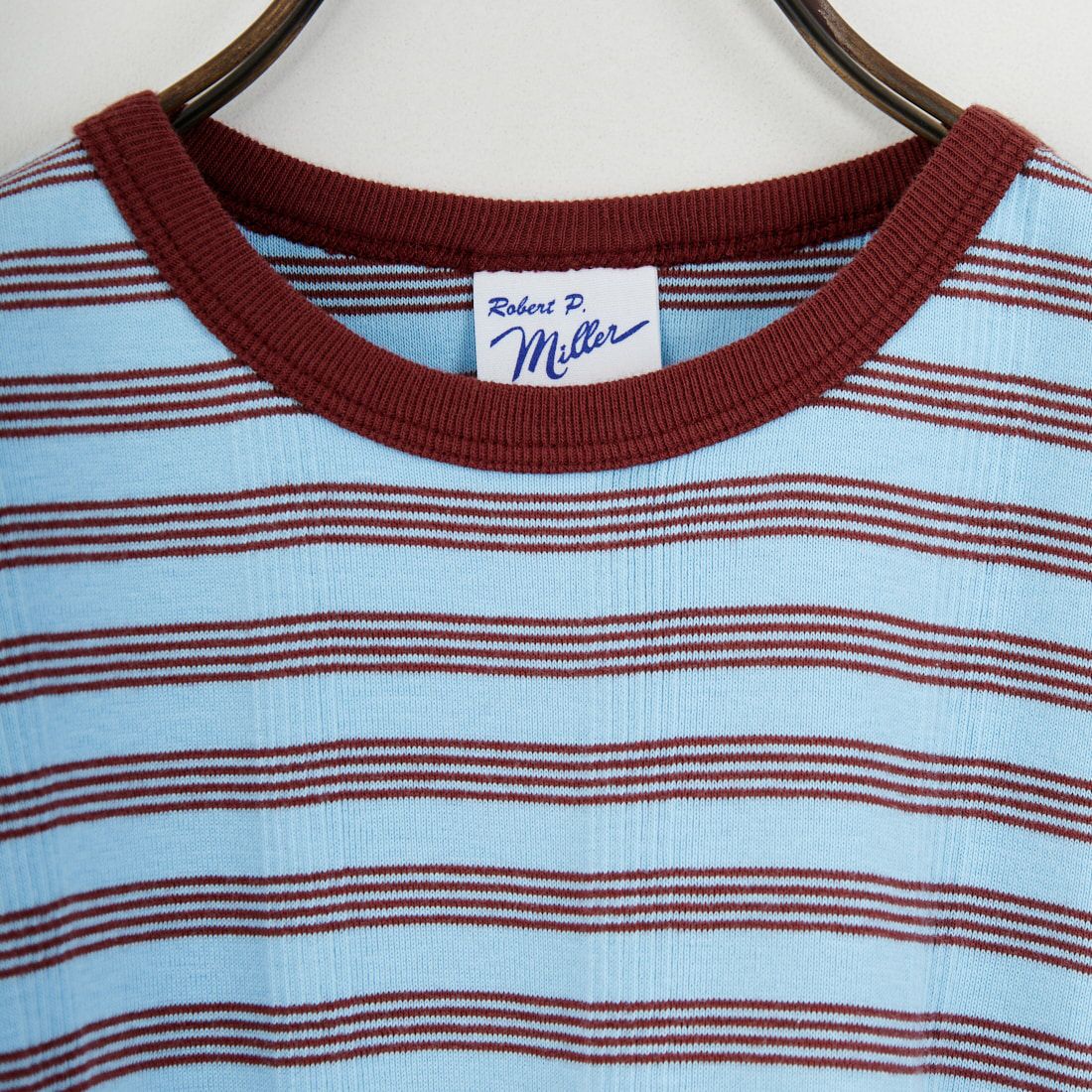 Robert P.Miller [ロバートピーミラー] 別注 配色 パネルリブショートスリーブTシャツ [RM261-2152IN-JF] BLUEBERRY