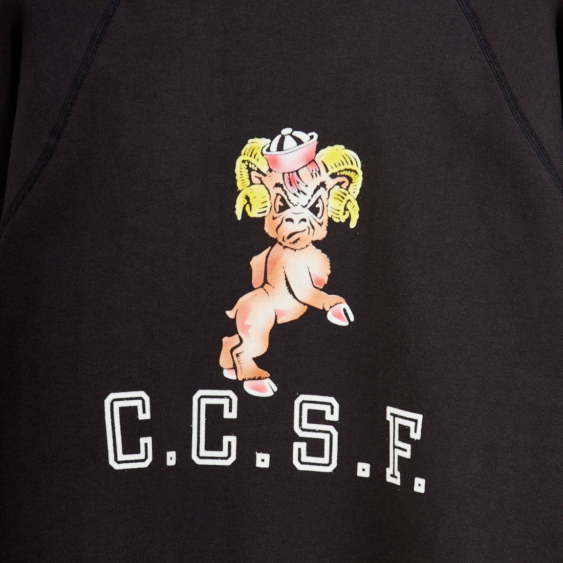 WAREHOUSE [ウエアハウス] C.C.S.F. ラグランスウェット [409-CCSF] ﾌﾞﾗｯｸ