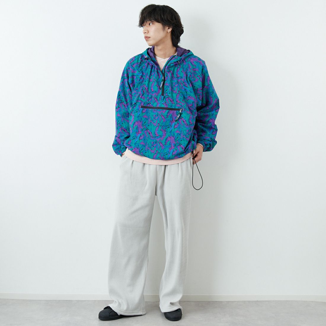 L.L.BEAN [エルエルビーン] MILO アノラックプリントパーカー [6175-3040] 90 SCHOOL &&モデル身長：179cm 着用サイズ：L&&