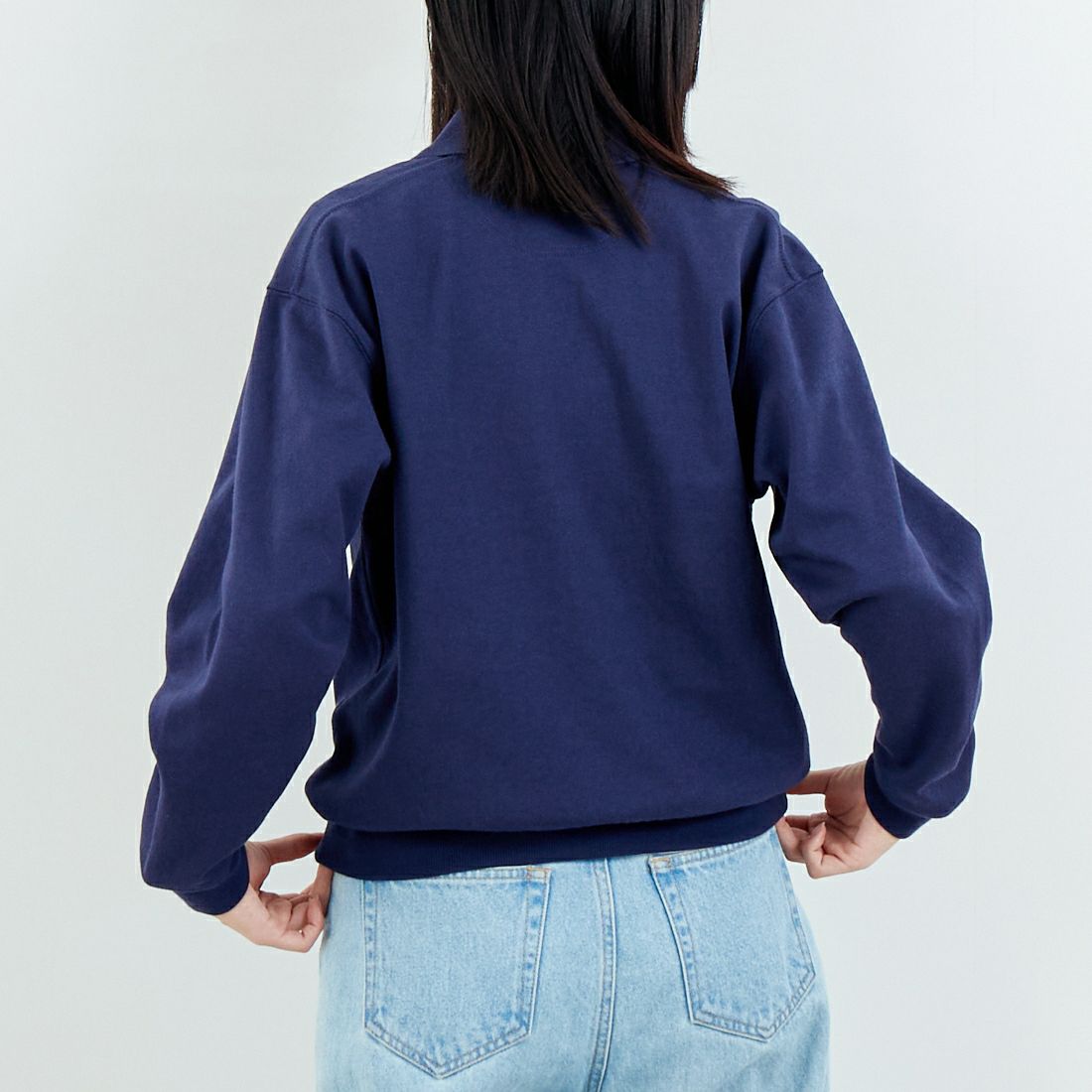 L.L.BEAN [エルエルビーン] PORTAGE ポロスウェット [6175-3151] 67 NAVY &&モデル身長：162cm 着用サイズ：M&&