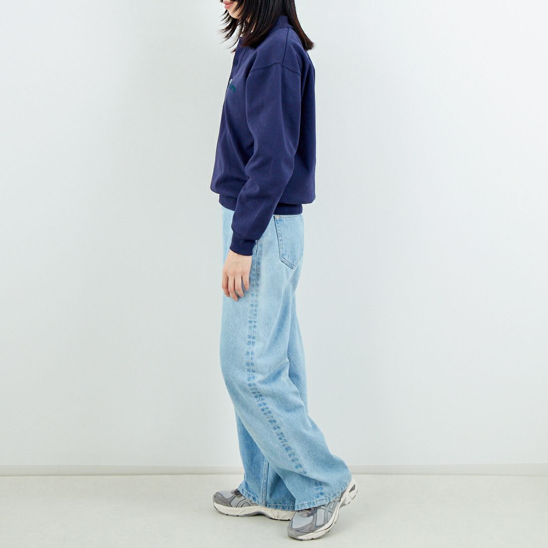 L.L.BEAN [エルエルビーン] PORTAGE ポロスウェット [6175-3151] 67 NAVY &&モデル身長：162cm 着用サイズ：M&&