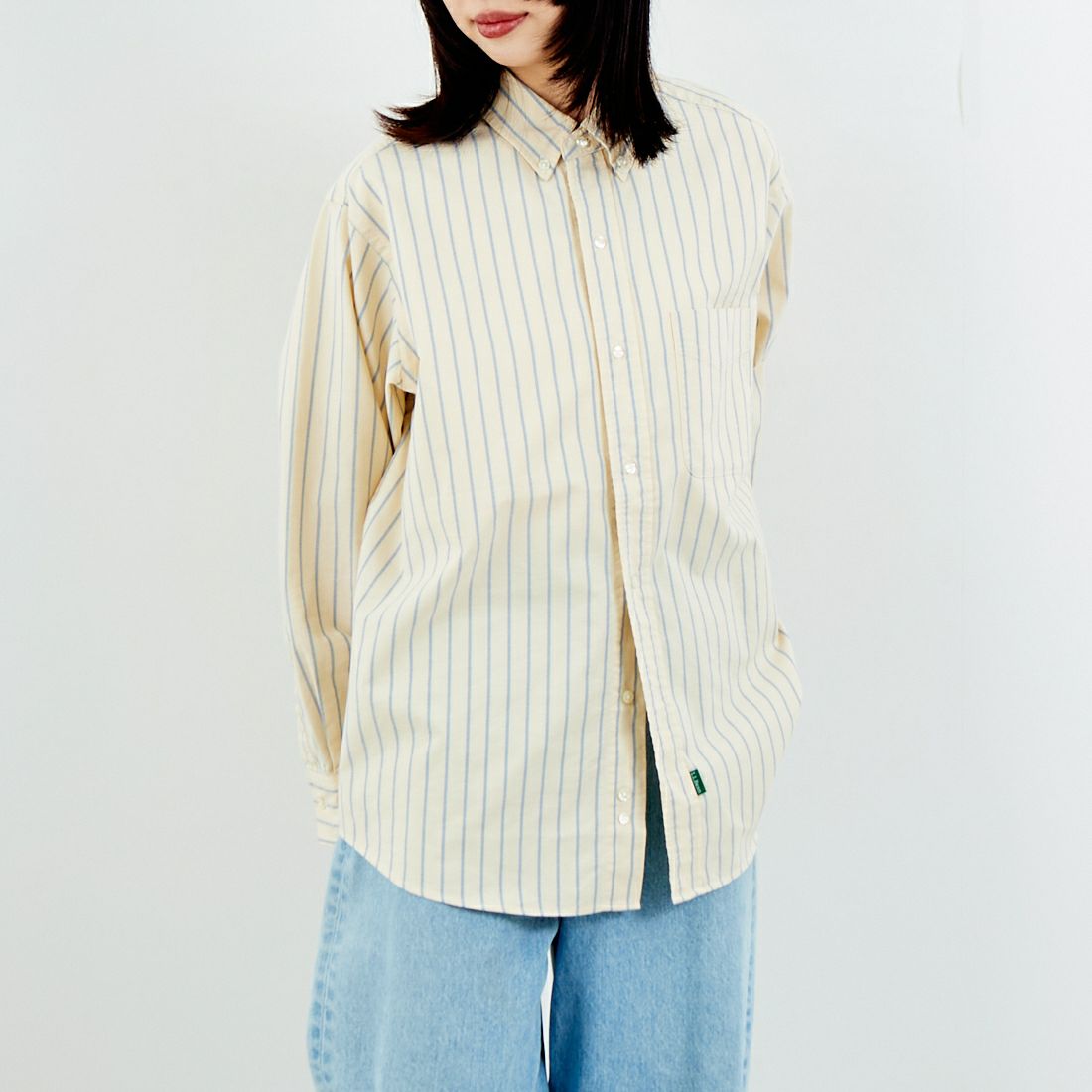 L.L.BEAN [エルエルビーン] ORONO ロングスリーブシャツ [6175-3143] 93 BUTTER/ &&モデル身長：162cm 着用サイズ：M&&