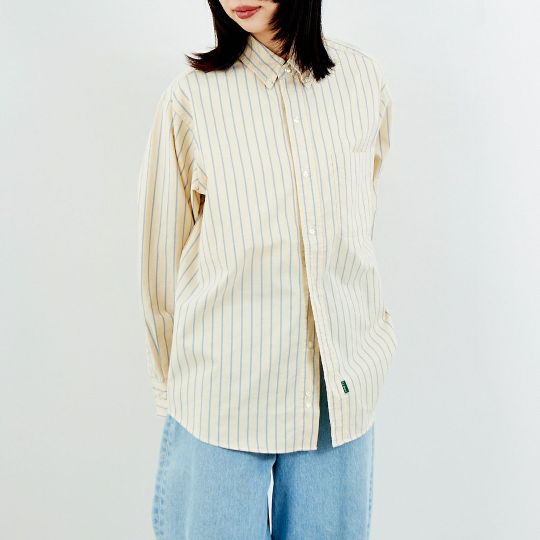 L.L.BEAN [エルエルビーン] ORONO ロングスリーブシャツ [6175-3143] 93 BUTTER/ &&モデル身長：162cm 着用サイズ：M&&