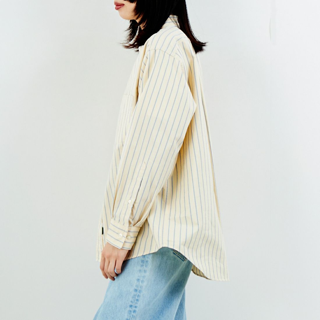 L.L.BEAN [エルエルビーン] ORONO ロングスリーブシャツ [6175-3143] 93 BUTTER/ &&モデル身長：162cm 着用サイズ：M&&