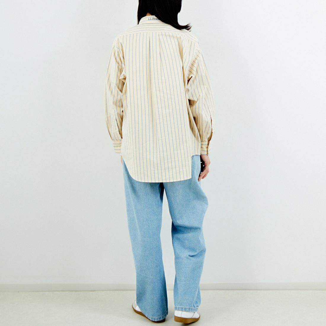 L.L.BEAN [エルエルビーン] ORONO ロングスリーブシャツ [6175-3143] 93 BUTTER/ &&モデル身長：162cm 着用サイズ：M&&