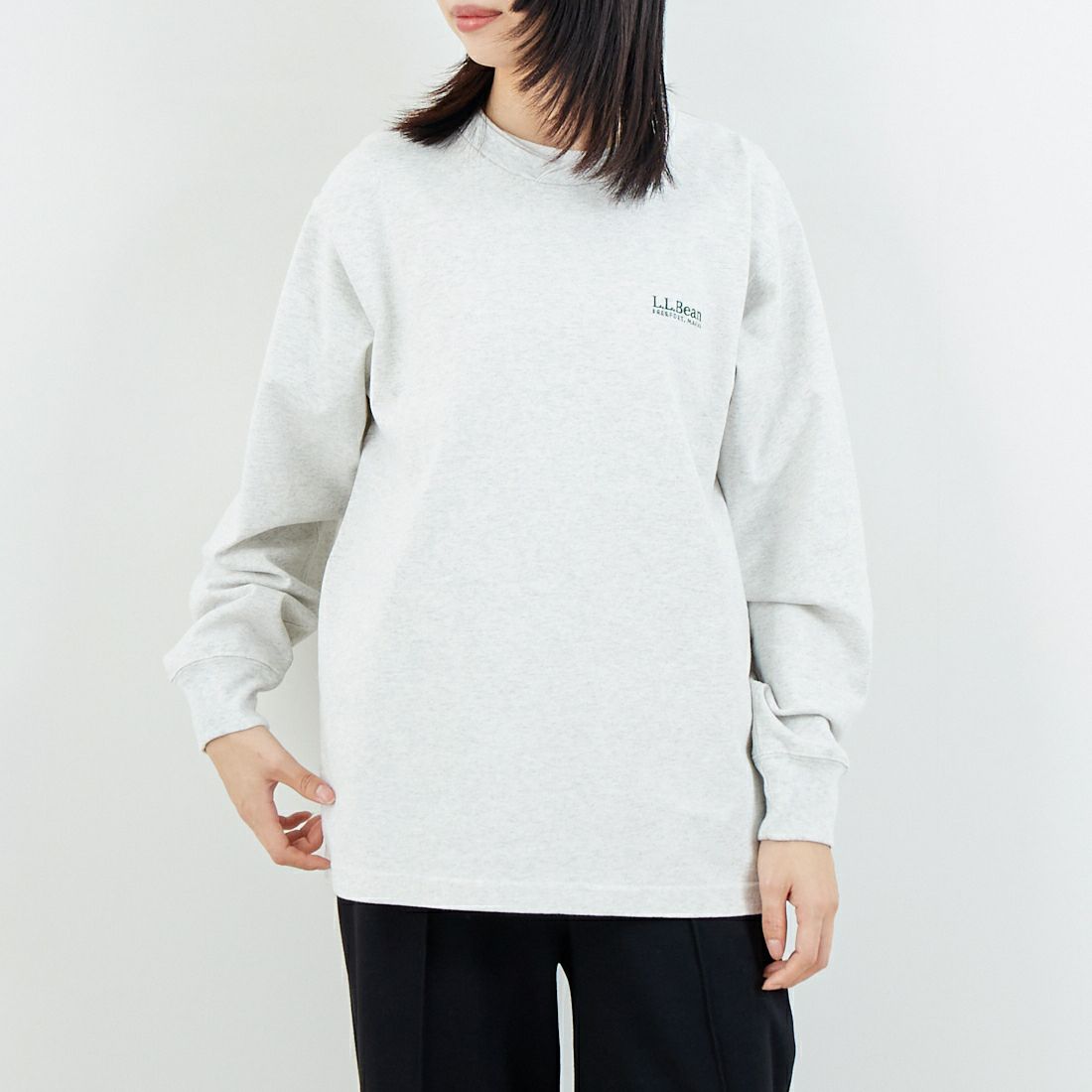 L.L.BEAN [エルエルビーン] Union ロングスリーブTシャツ [6175-3052] 19 BIRCH &&モデル身長：162cm 着用サイズ：S&&