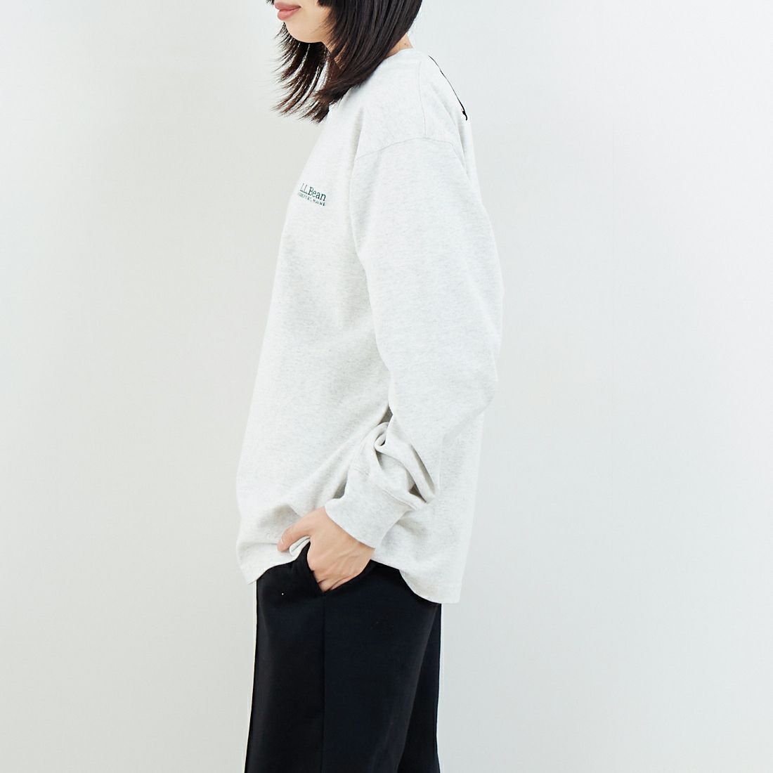 L.L.BEAN [エルエルビーン] Union ロングスリーブTシャツ [6175-3052] 19 BIRCH &&モデル身長：162cm 着用サイズ：S&&