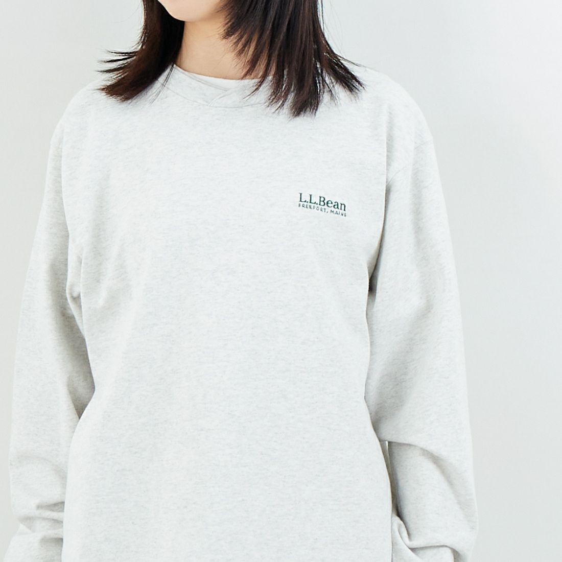 L.L.BEAN [エルエルビーン] Union ロングスリーブTシャツ [6175-3052] 19 BIRCH &&モデル身長：162cm 着用サイズ：S&&