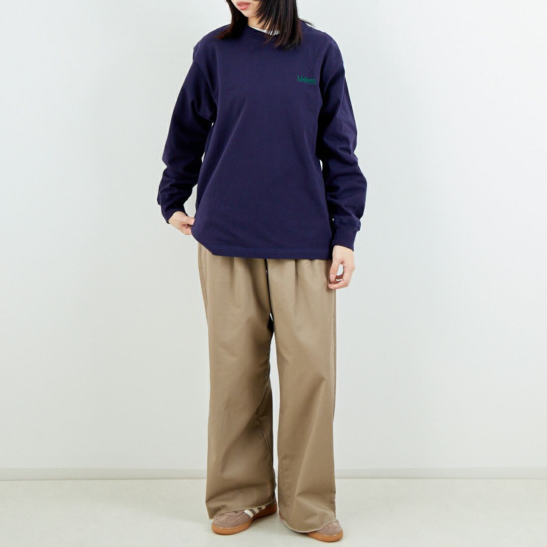 L.L.BEAN [エルエルビーン] Union ロングスリーブTシャツ [6175-3052] 67 NAVY &&モデル身長：162cm 着用サイズ：S&&
