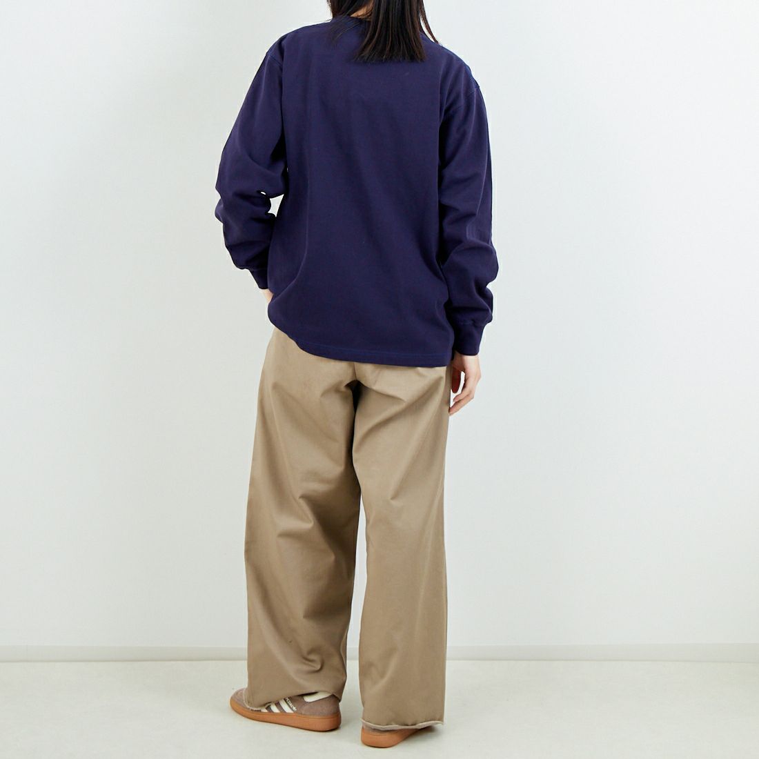 L.L.BEAN [エルエルビーン] Union ロングスリーブTシャツ [6175-3052] 67 NAVY &&モデル身長：162cm 着用サイズ：S&&