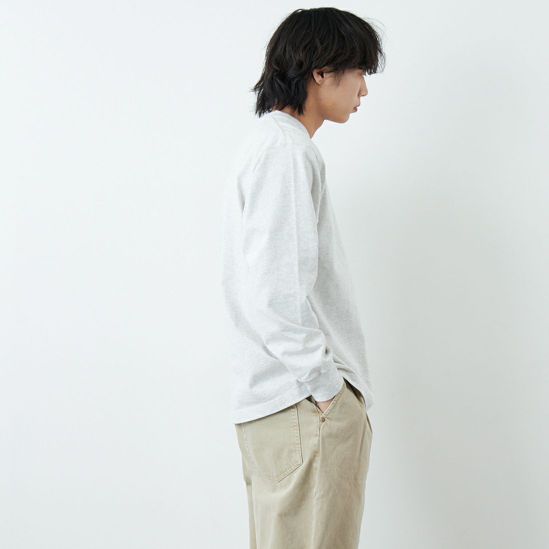 L.L.BEAN [エルエルビーン] Union ロングスリーブTシャツ [6175-3052] 19 BIRCH &&モデル身長：179cm 着用サイズ：M&&