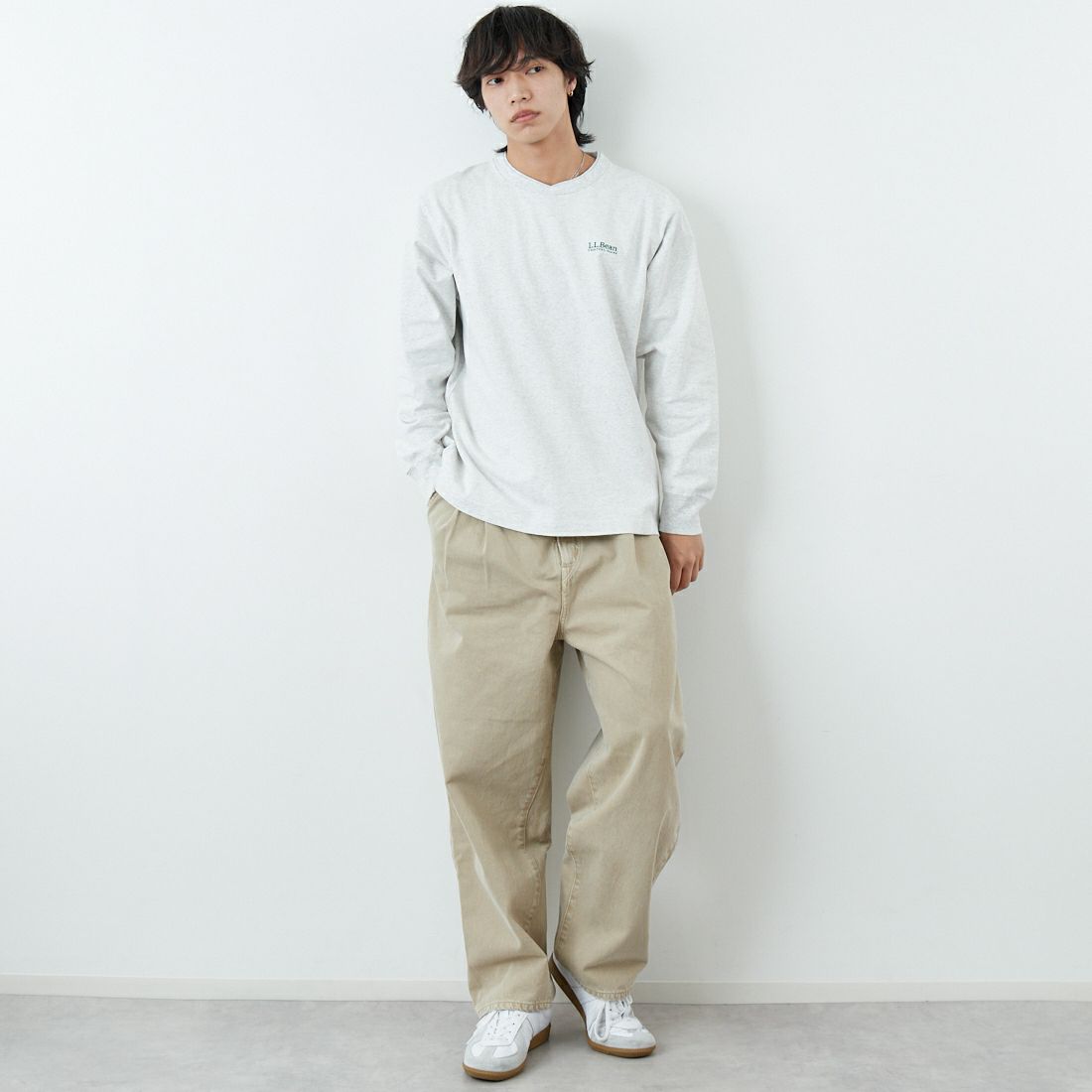 L.L.BEAN [エルエルビーン] Union ロングスリーブTシャツ [6175-3052] 19 BIRCH &&モデル身長：180cm 着用サイズ：M&&