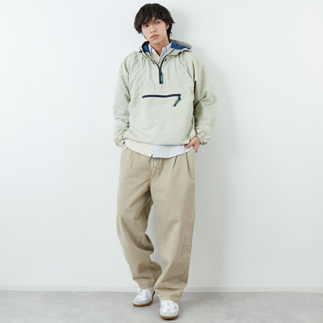 L.L.BEAN [エルエルビーン] MILO アノラックパーカー [6175-3039] 24 SAND &&モデル身長：179cm 着用サイズ：M&&