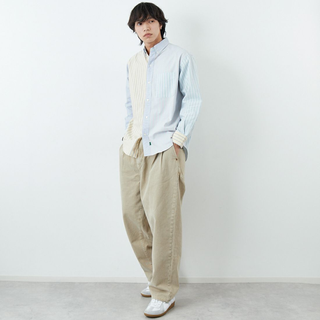 L.L.BEAN [エルエルビーン] ORONO ロングスリーブシャツ [6175-3043] 94 CRAZY &&モデル身長：179cm 着用サイズ：M&&