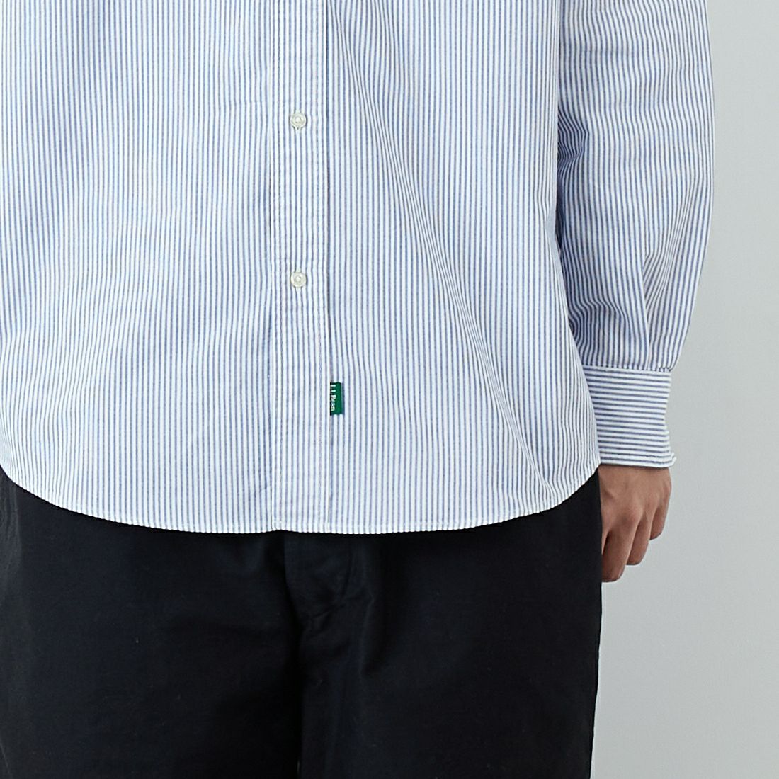 L.L.BEAN [エルエルビーン] ORONO ロングスリーブシャツ [6175-3043] 90 NAVY/WH &&モデル身長：179cm 着用サイズ：L&&