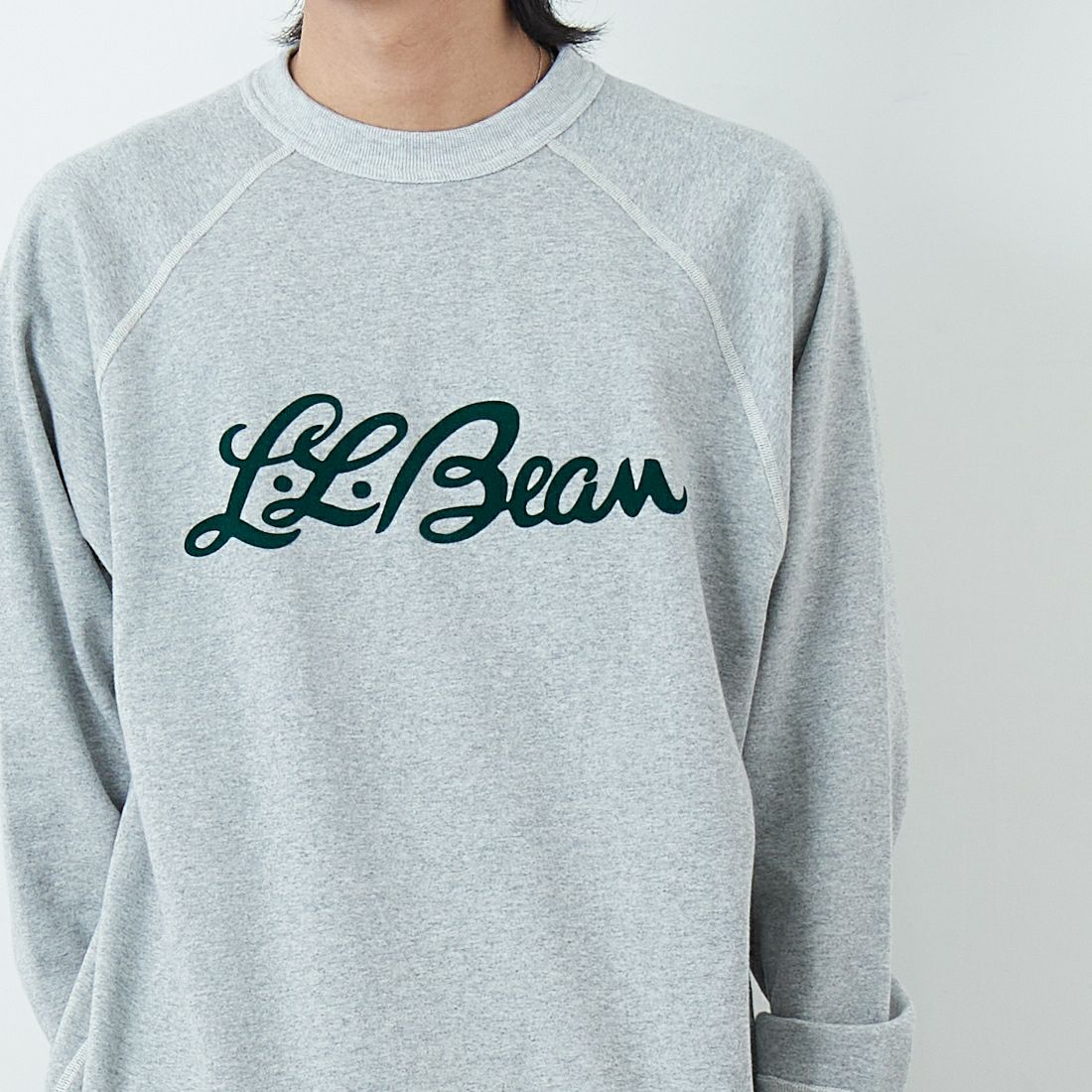 L.L.BEAN [エルエルビーン] PORTAGE クルーネックスウェット [6175-3049] 29 TOP GRY &&モデル身長：179cm 着用サイズ：L&&