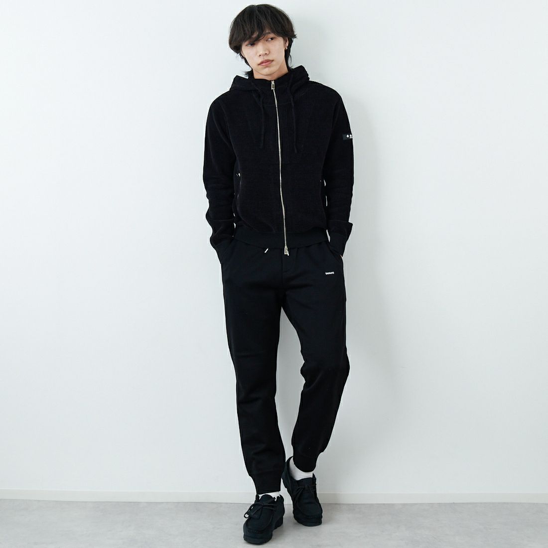 TATRAS [タトラス] ANAFI/アナフィ ニットブルゾン [MCKZ0345053588] BLACK &&モデル身長：179cm 着用サイズ：2&&