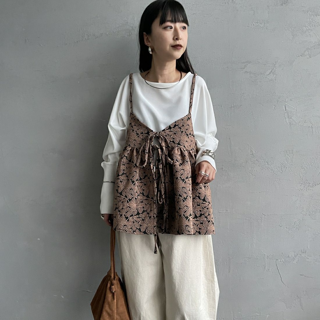 nenom [ネノム] マルチWAY ジャガード ペプラムキャミブラウス [NE26312007] 09 BLACK