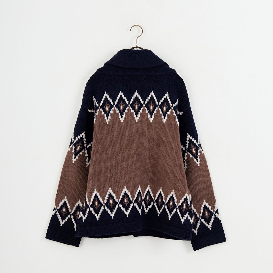 THE ALASKAN [アラスカン] ダイヤモンドパターン ショールカーディガン [ANSCM-02DD-5F] 79 NAVY