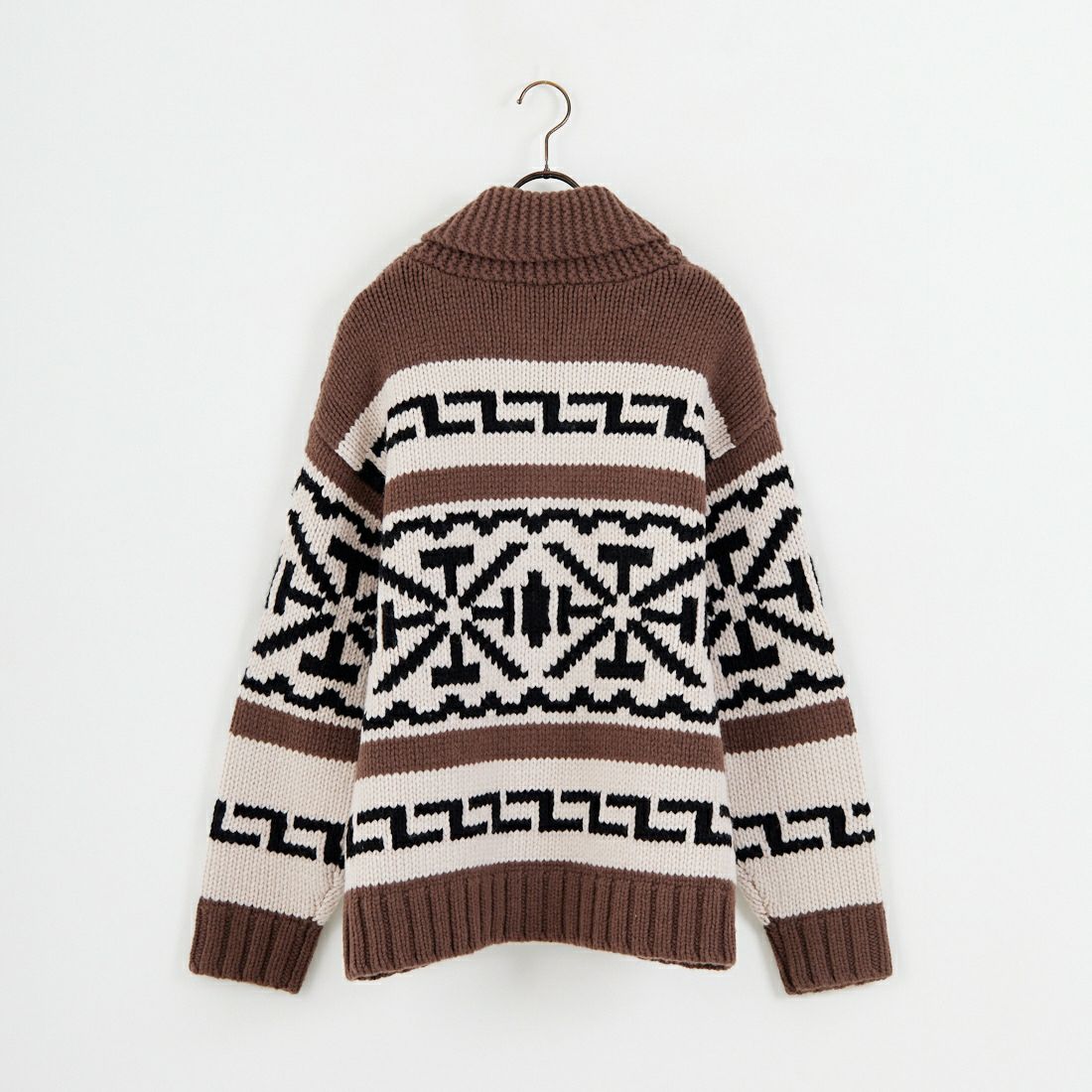 THE ALASKAN [アラスカン] カウチンニット ジップアップジャケット [AL242CS13011] 91 CRM/BRN