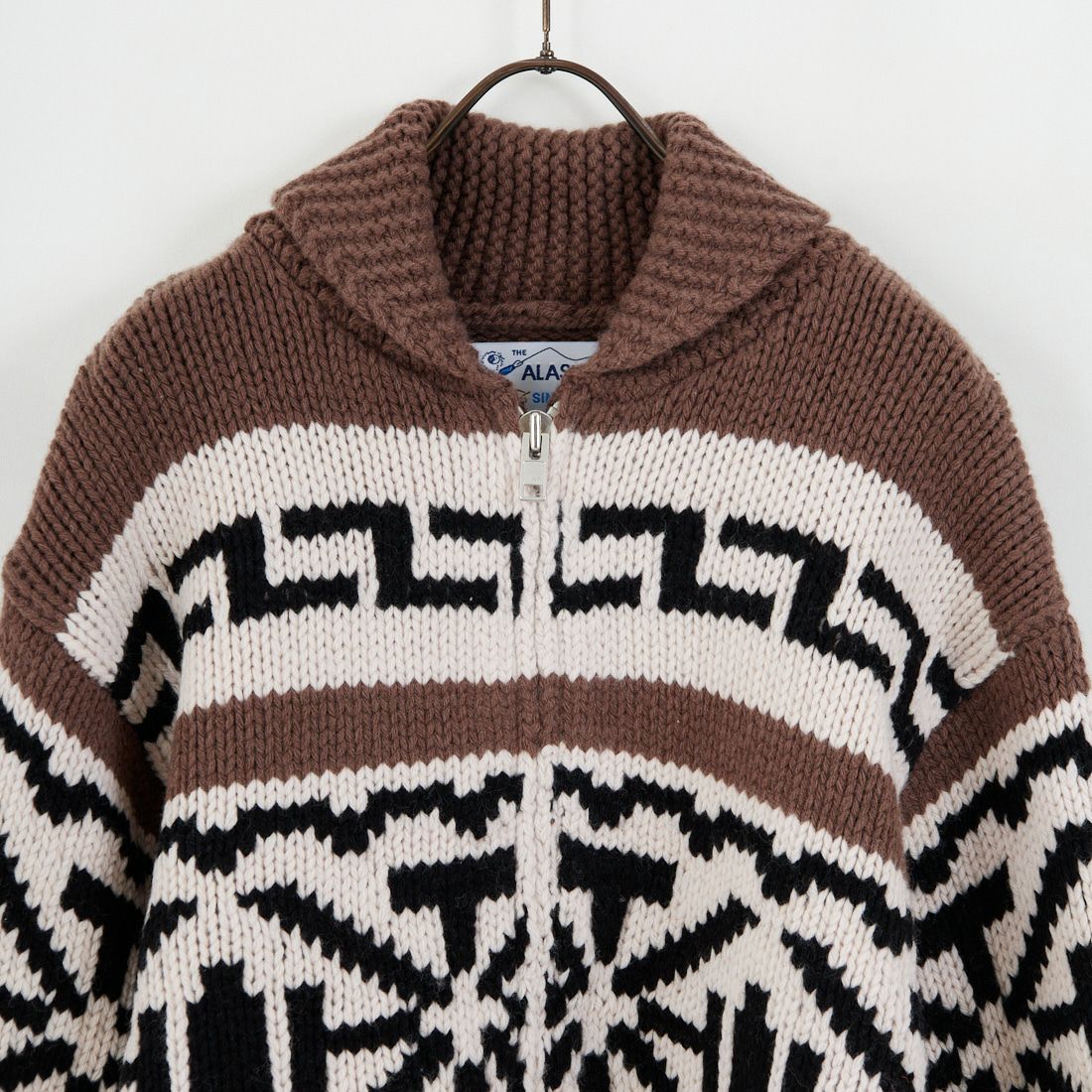 THE ALASKAN [アラスカン] カウチンニット ジップアップジャケット [AL242CS13011] 91 CRM/BRN