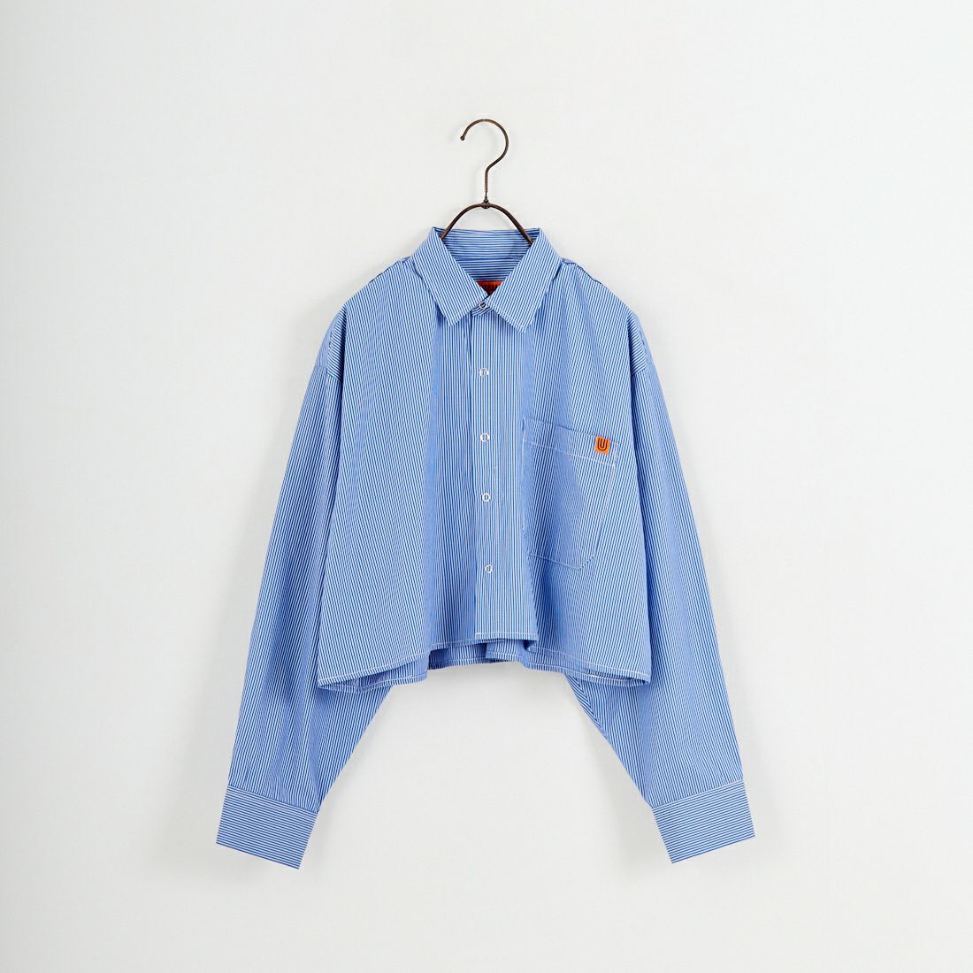 UNIVERSAL OVERALL [ユニバーサルオーバーオール] 別注 ショート丈 ビッグポケットストライプシャツ [U2533158IN-JF] ﾌﾞﾙｰ