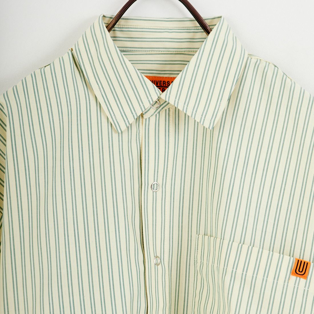 UNIVERSAL OVERALL [ユニバーサルオーバーオール] 別注 ショート丈 ビッグポケットストライプシャツ [U2533158IN-JF] ﾚﾓﾝ