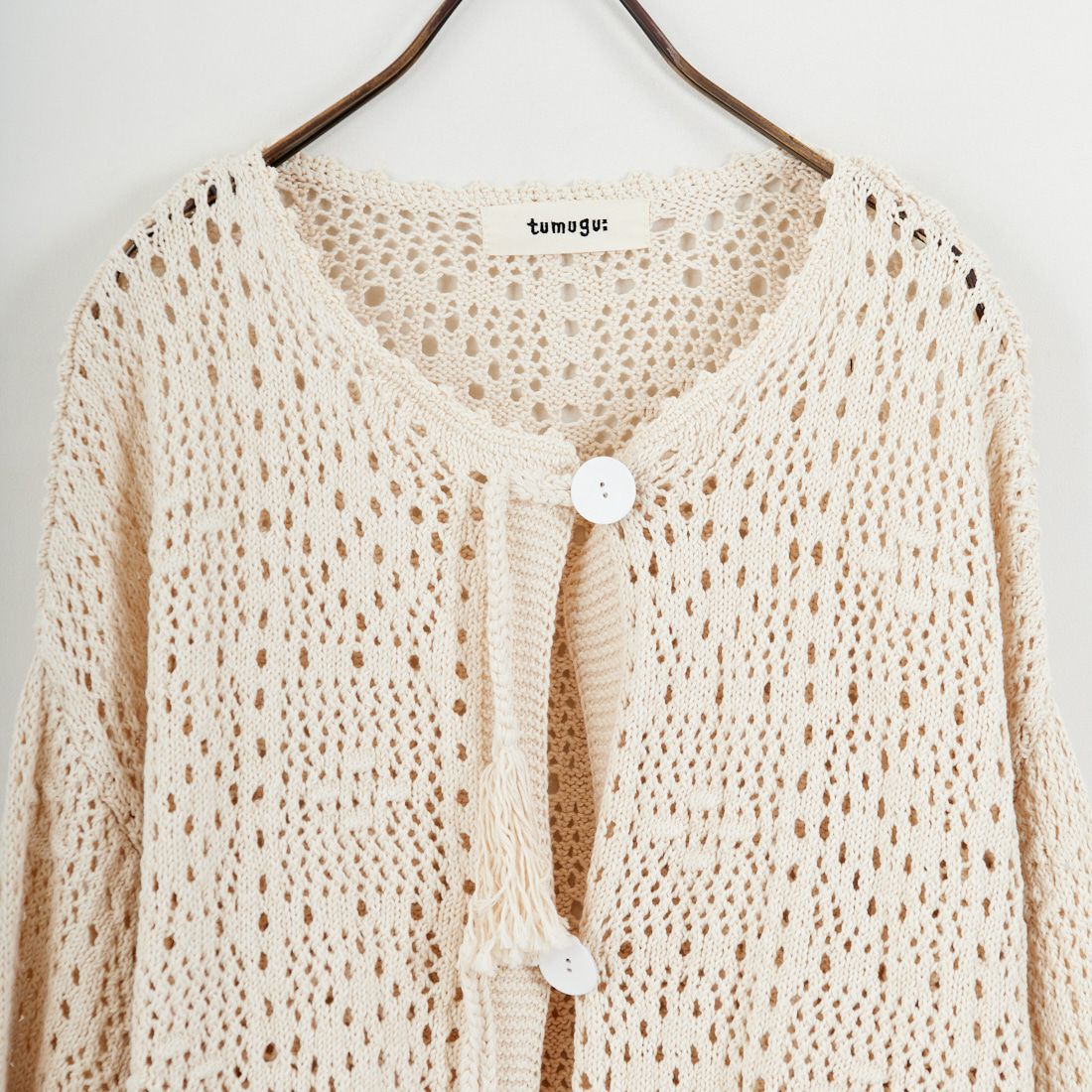 tumugu: [ツムグ] コットンクロッシェカーディガン [TK25412] 06 KINARI