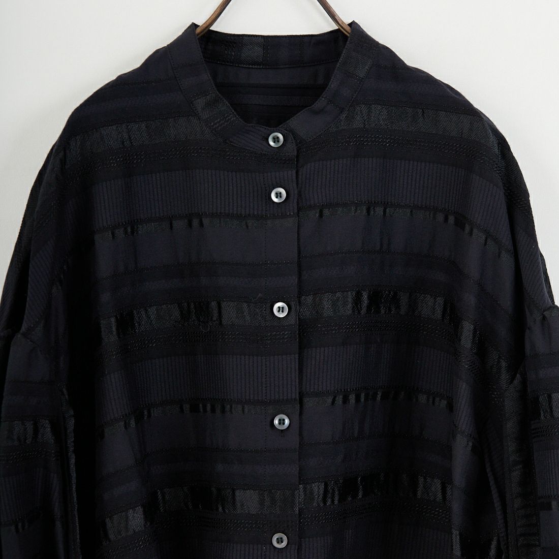 STELLA CIFFON [ステラシフォン] キュプラボーダートップス [ST4-26406] 80 BLACK