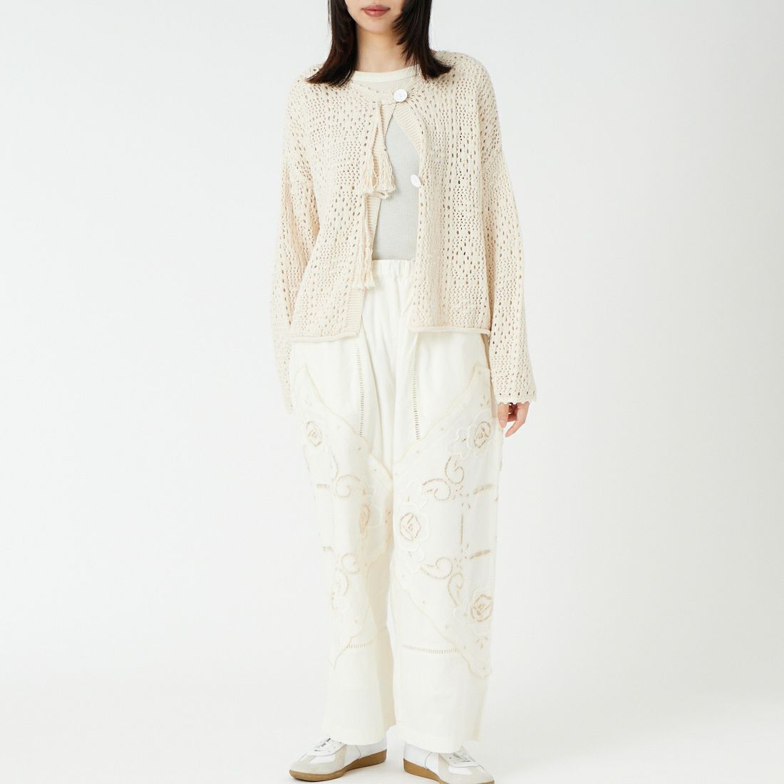 ESTROISLOSE [エストゥロワルーズ] ケミカルカットワーク刺繍パンツ [EB25402] 04 IVORY