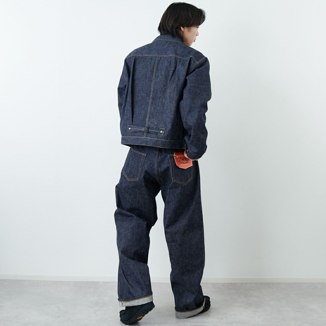 GOLD [ゴールド] 11.5oz デニムブラウス WW2モデル [GL15860N] 420 N.NAVY &&モデル身長：179cm 着用サイズ：M&&