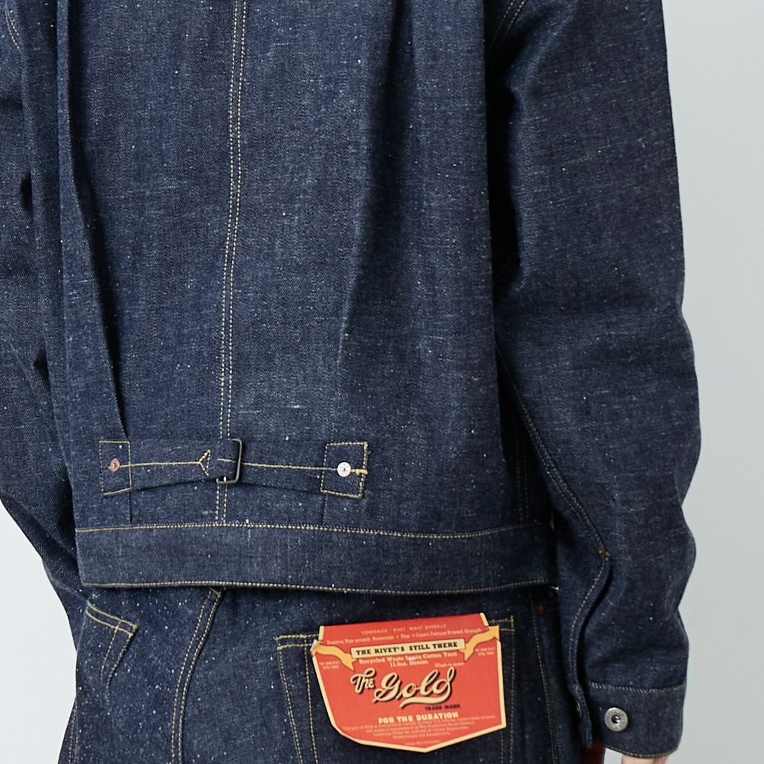 GOLD [ゴールド] 11.5oz デニムブラウス WW2モデル [GL15860N] 420 N.NAVY &&モデル身長：179cm 着用サイズ：M&&