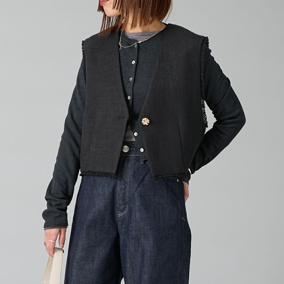 ちゃんまり☆ CHIGNON シニヨン ツイードショートベスト ちゃんまり