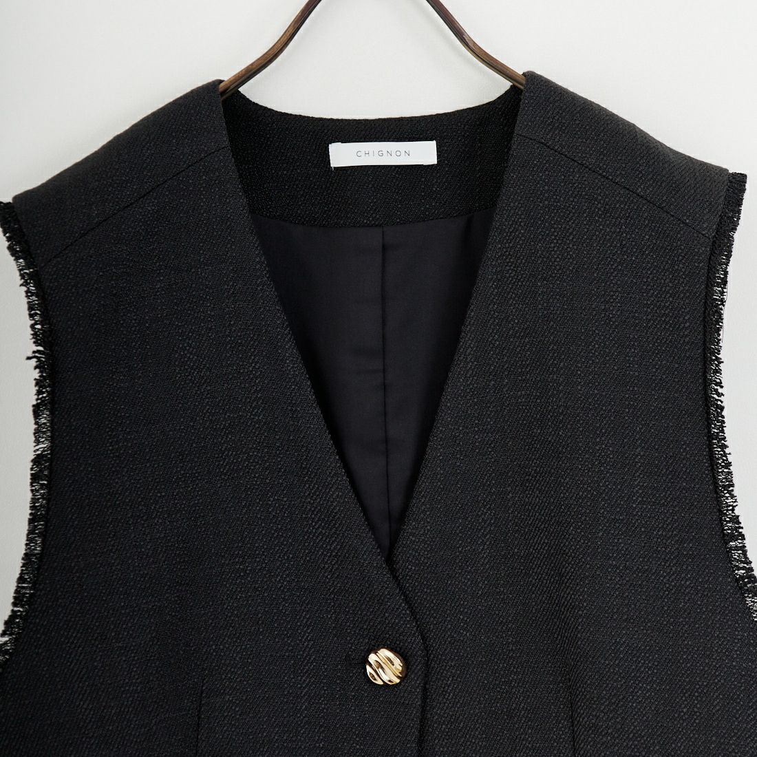 CHIGNON [シニヨン] ツイードショートベスト [4756-450MK] BLACK