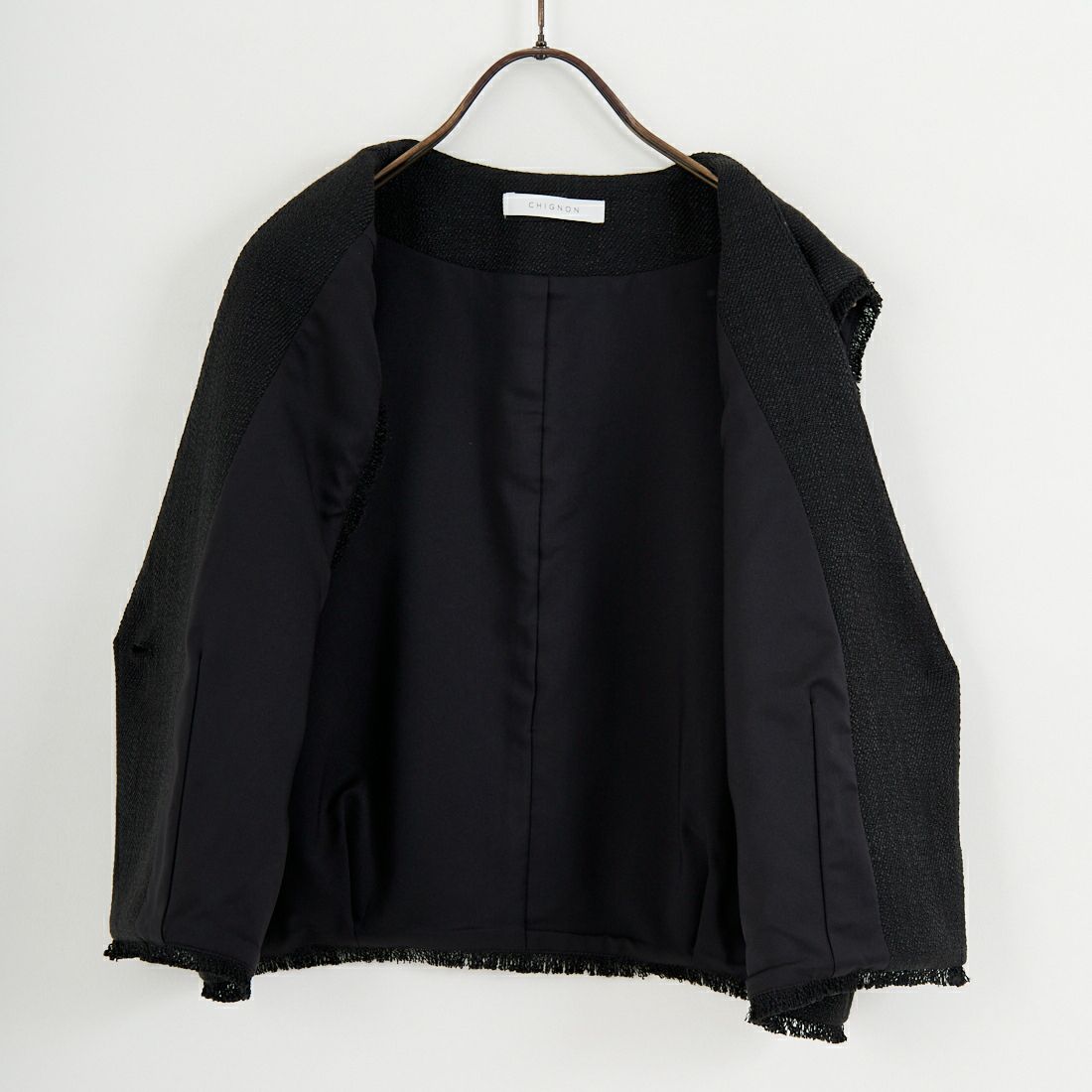 CHIGNON [シニヨン] ツイードショートベスト [4756-450MK] BLACK