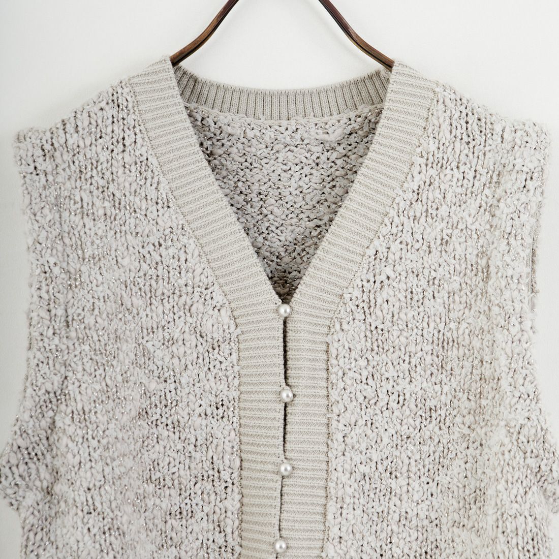 &g'aime [アンジェム] ラメバタフライヤーンベスト [986-68002] ｸﾞﾚｰｼﾞｭ