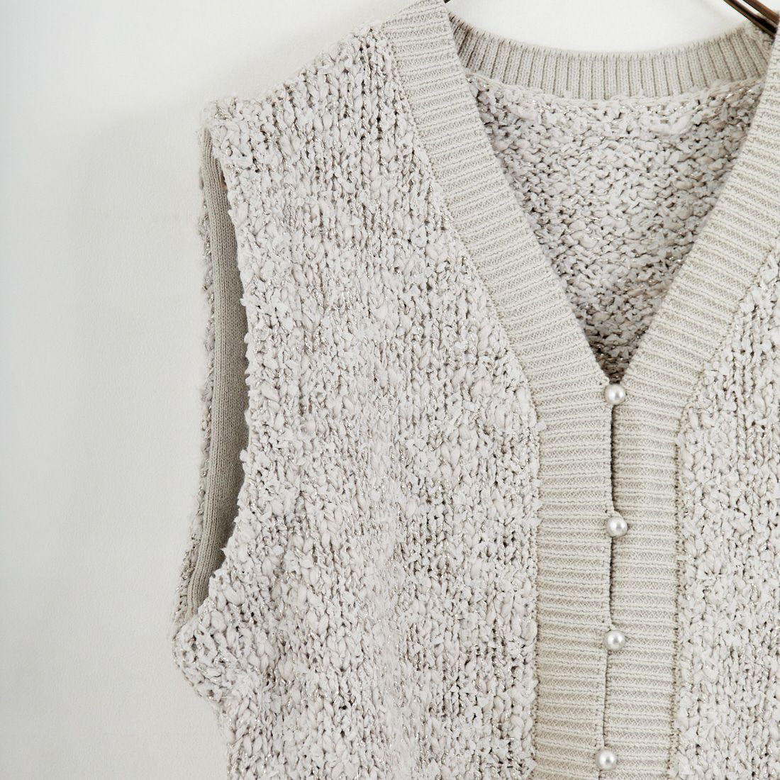 &g'aime [アンジェム] ラメバタフライヤーンベスト [986-68002] ｸﾞﾚｰｼﾞｭ