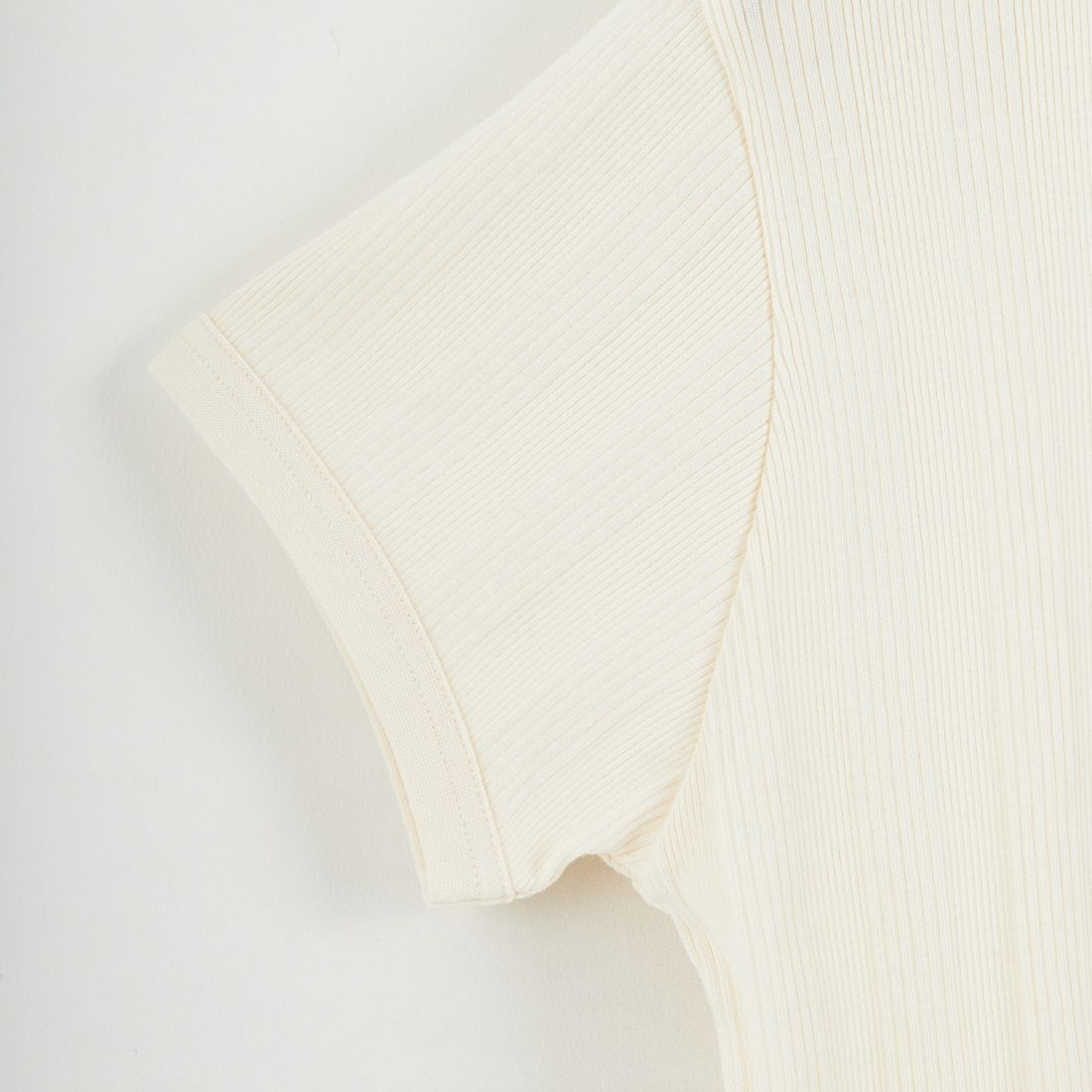 FRED PERRY [フレッドペリー] 別注 ランダムリブ ワンポイントロゴ刺繍リンガーTシャツ [FPW-26S-032JF] ECRU/GRASS